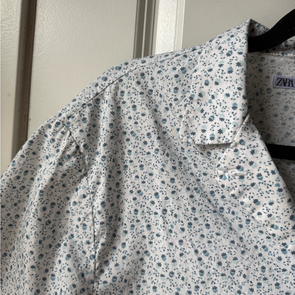 Zara boxy fit button down floral T - Picture 4 of 6
